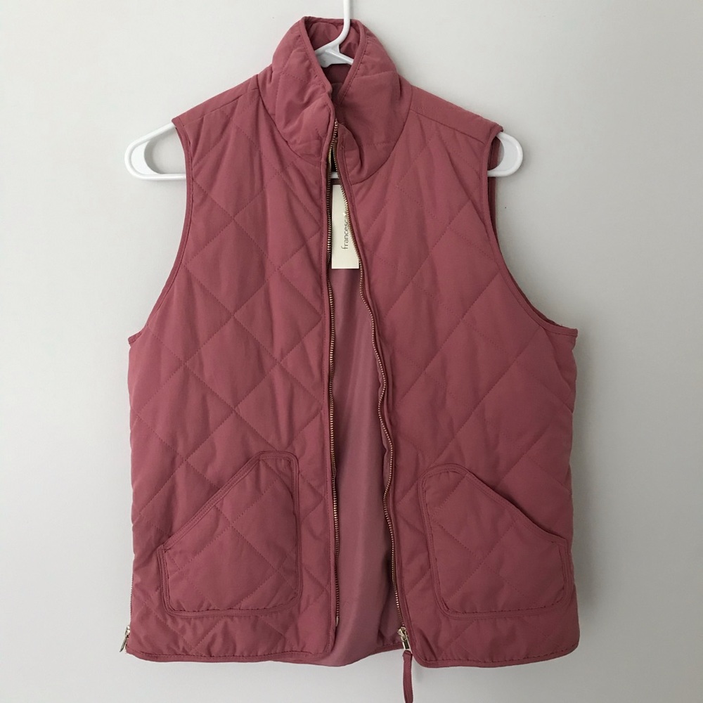 Dusty rose quilted vest